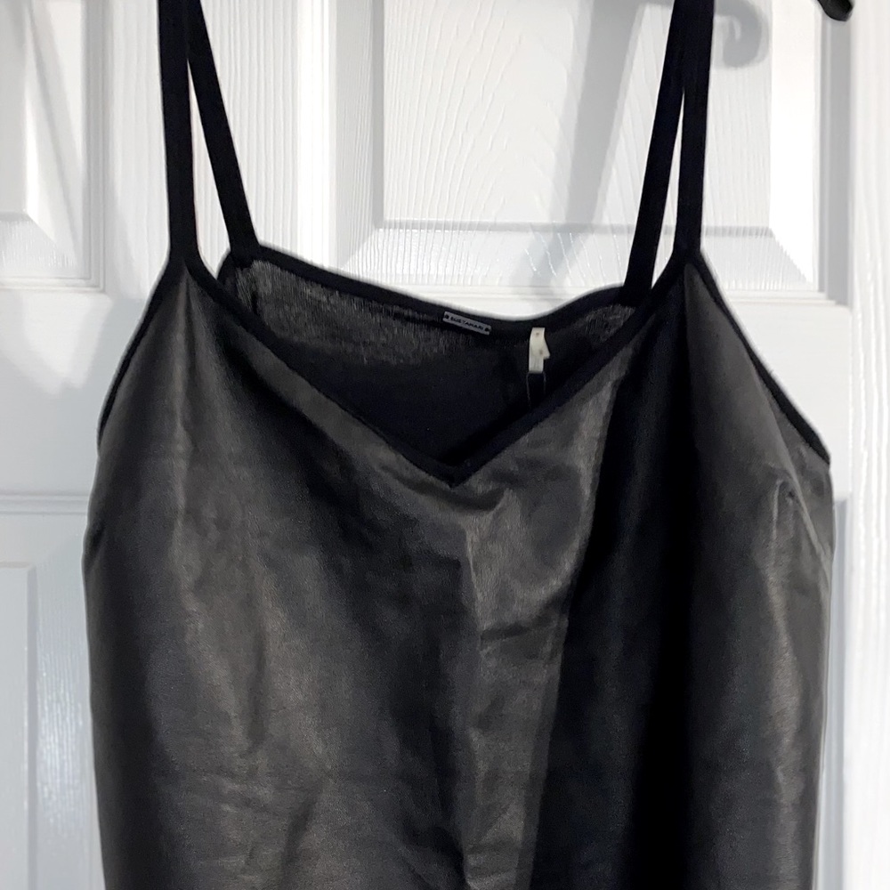 NWT Leather and wool tank top